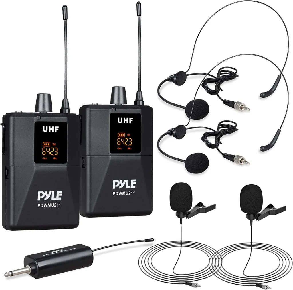 Dual UHF Wireless Lavalier Microphone